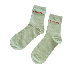 Chaussettes à paillettes femme Daronne-Vert d'eau