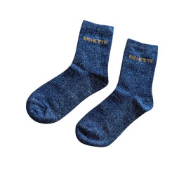 Chaussettes à paillettes femme Bichette-Bleu marine