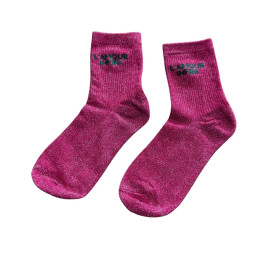 Chaussettes à paillettes femme L'amour infini-Rose fuchsia