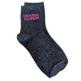 Chaussettes à paillettes Drama queen-Noir