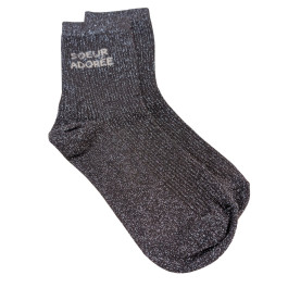 Chaussettes à paillettes Soeur adorée-Marron
