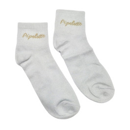 Chaussettes à paillettes Pipelette-Blanc