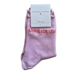 Chaussettes à paillettes EMMERDEUSE-Rose