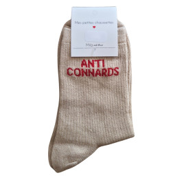 Chaussettes à paillettes ANTI CONNARDS-Beige