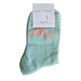 Chaussettes à paillettes ANTI CONNARDS-Vert d'eau