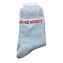 Chaussettes à paillettes ROSE ADDICT-Blanc