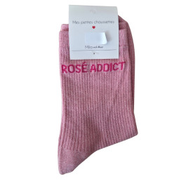 Chaussettes à paillettes ROSE ADDICT-Rose fuchsia