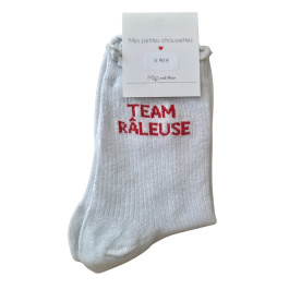 Chaussettes à paillettes TEAM RALEUSE-Blanc