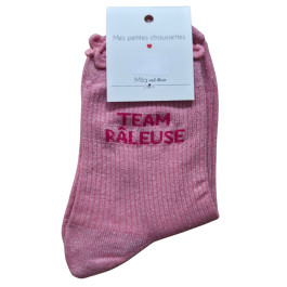 Chaussettes à paillettes TEAM RALEUSE-Rose fuchsia