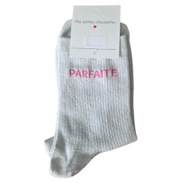 Chaussettes à paillettes PARFAITE-Blanc