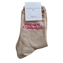 Chaussettes à paillettes MADAME CONNASSE-Beige