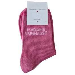 Chaussettes à paillettes MADAME CONNASSE-Rose fuchsia