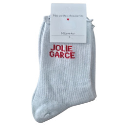Chaussettes à paillettes JOLIE GARCE-Blanc