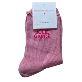 Chaussettes à paillettes JOLIE GARCE-Rose
