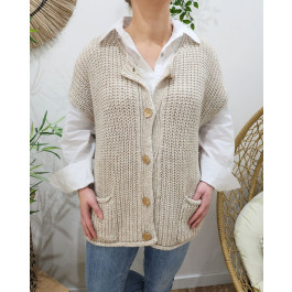 Gilet sans manche femme Jana-Beige