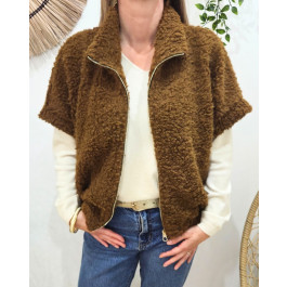 Gilet femme sans manche zippé Hestia-Camel