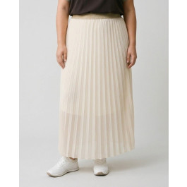 Jupe longue plissée femme grande taille élastique doré pailleté-Beige
