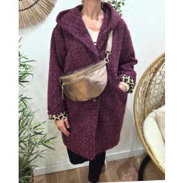 Sac banane cuir femme double zip Saphora-Bronze