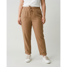 Pantalon fluide uni-Camel