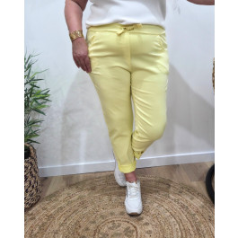 Pantalon fluide uni-Jaune
