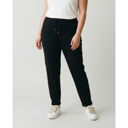 Pantalon fluide uni-Noir