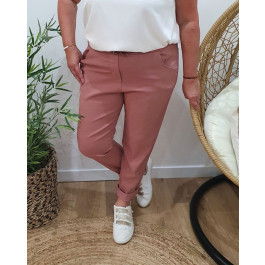 Pantalon femme fluide uni-Vieux rose