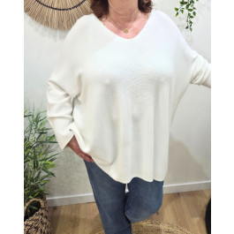 Pull femme oversize Iseult-Blanc