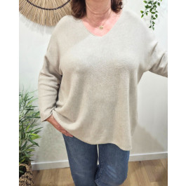 Pull femme oversize Iseult-Taupe
