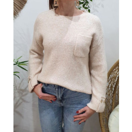 Pull femme Hectoria-Beige