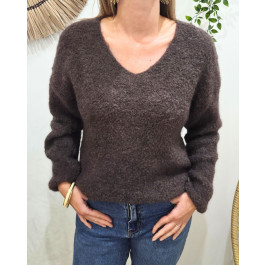 Pull femme Swan-Marron