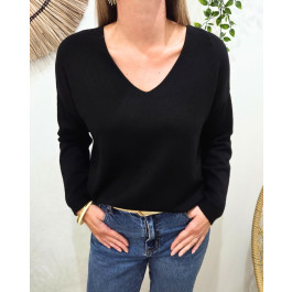 Pull femme uni Amarys-Noir