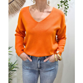 Pull femme uni Amarys-Orange