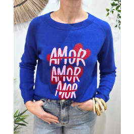 Pull femme AMOR AMOR MOR-Bleu roi