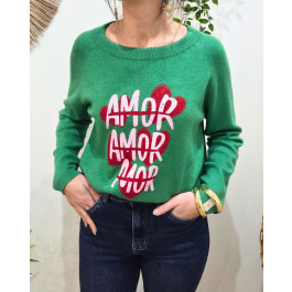Pull femme AMOR AMOR MOR-Vert