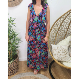 Robe longue femme satinée Lennie-Multicolore