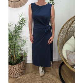 Robe femme nouée Isaline-Bleu marine