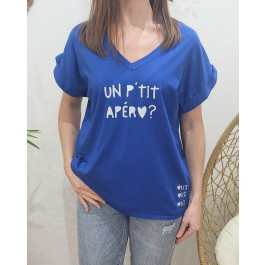 T-shirt femme Un p'tit apéro ?-Bleu roi