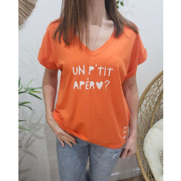 T-shirt femme Un p'tit apéro ?-Orange