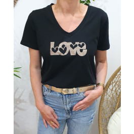 T-Shirt Femme Love-Noir