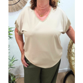 T-Shirt femme oversize Isolde-Beige