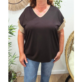 T-Shirt femme oversize Isolde-Marron