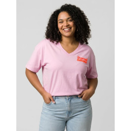 T-shirt femme col V Eternel amour-Rose baby