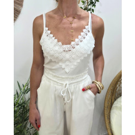 Top à bretelles femme Diane-Ecru