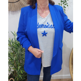 Blazer femme store bleu roi