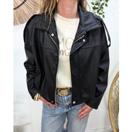 Bombers femme similicuir Cléo-Noir