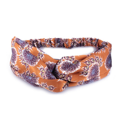 Bandeau camel motifs fleuris bleus mauves jaunes