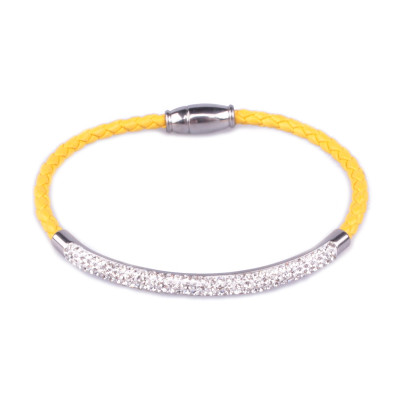 Bracelet MYLE MYLA tresse jonc strass acier inoxydable