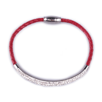 Bracelet MYLE MYLA tresse jonc strass acier inoxydable