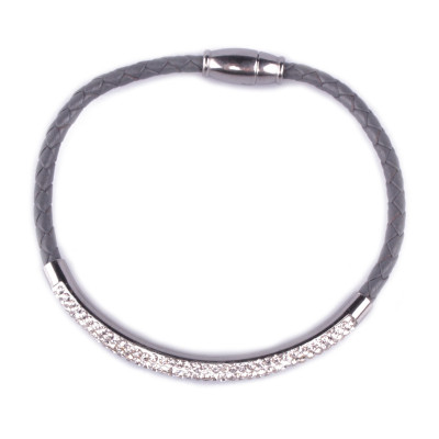 Bracelet MYLE MYLA tresse jonc strass acier inoxydable