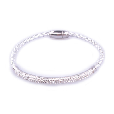 Bracelet MYLE MYLA tresse jonc strass acier inoxydable